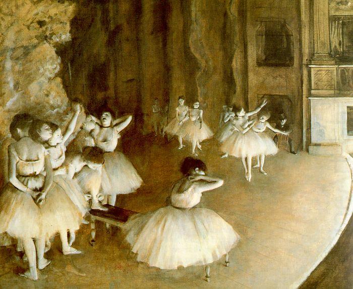 Ballet Rehearsal on Stage, Edgar Degas